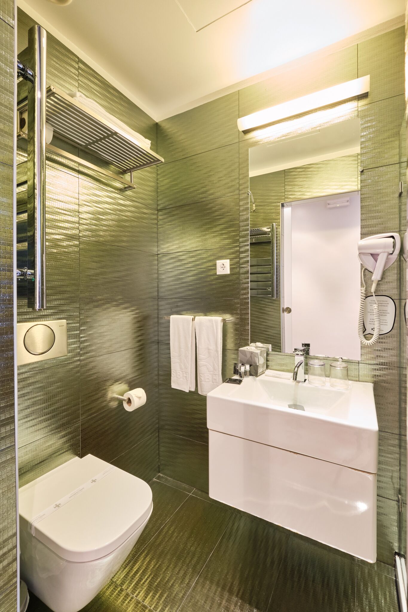 double or twin room | bathroom | shower, rainfall showerhead, eco-friendly toiletries, hair dryer