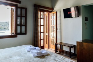 Economy Duplex, Sea View (Split Level) | Minibar, in-room safe, desk, laptop workspace - Drymna Hotel (Dorida)