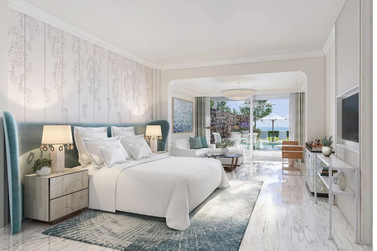 Suite, Sea View (Pool Suite with Small Garden) | Egyptian cotton sheets, premium bedding, down comforters, pillowtop beds