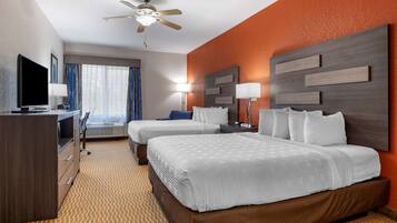 Standard Room, 2 Queen Beds, Non Smoking, Refrigerator & Microwave | Iron/ironing board, rollaway beds, free WiFi, bed sheets