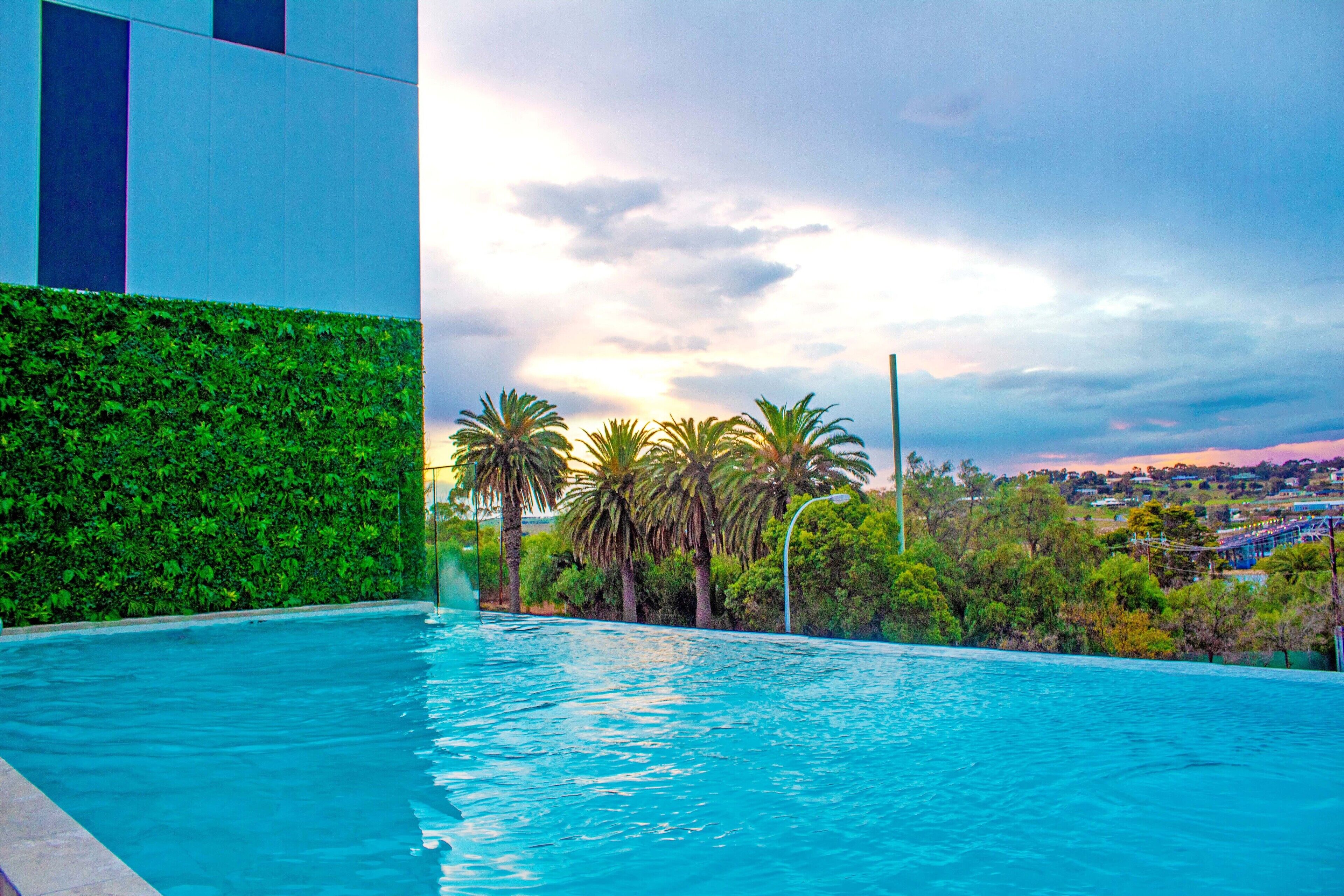 Outdoor pool, sun loungers