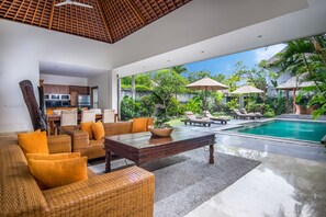 Villa, 2 Bedroom Private Pool (Frangipani) | Private kitchen | High chair - Serene Villas (Seminyak)