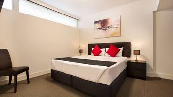 Desk, free WiFi, bed sheets