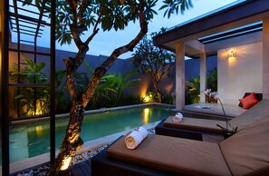 Exclusive-Villa, 1 Schlafzimmer, eigener Pool | Ausblick vom Zimmer