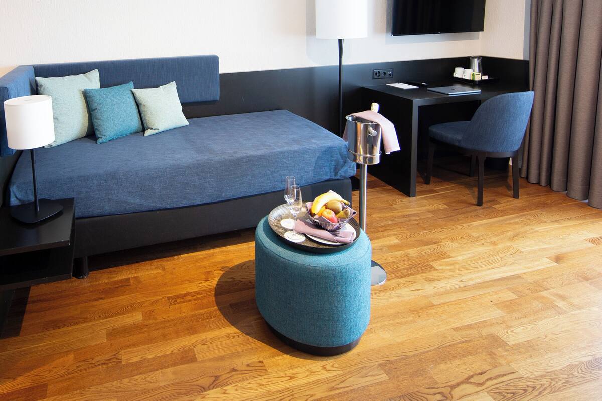 junior double or twin room, 1 king bed, balcony | living area | flat-screen tv, netflix, streaming services