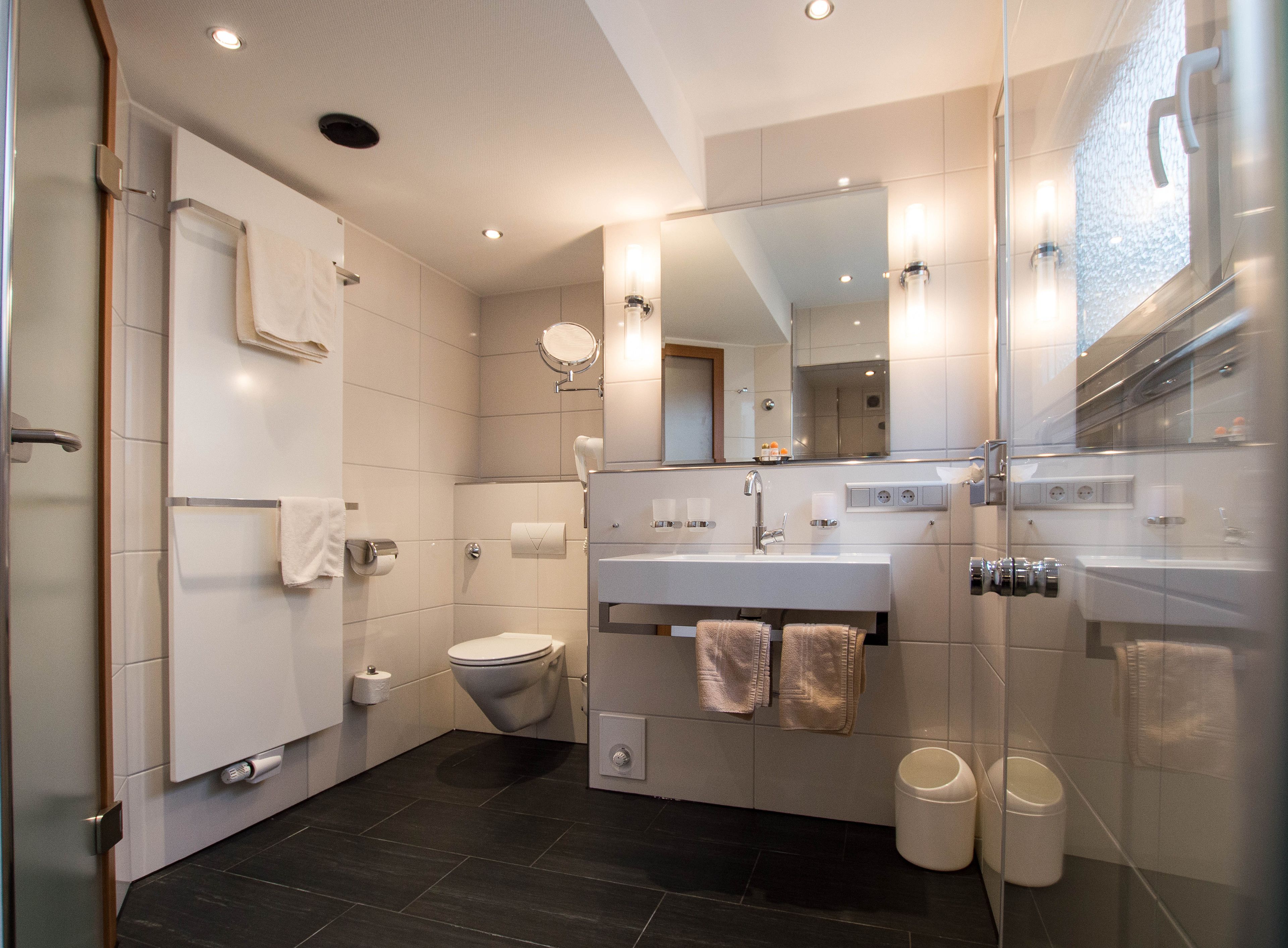 free toiletries, hair dryer, bathrobes, towels