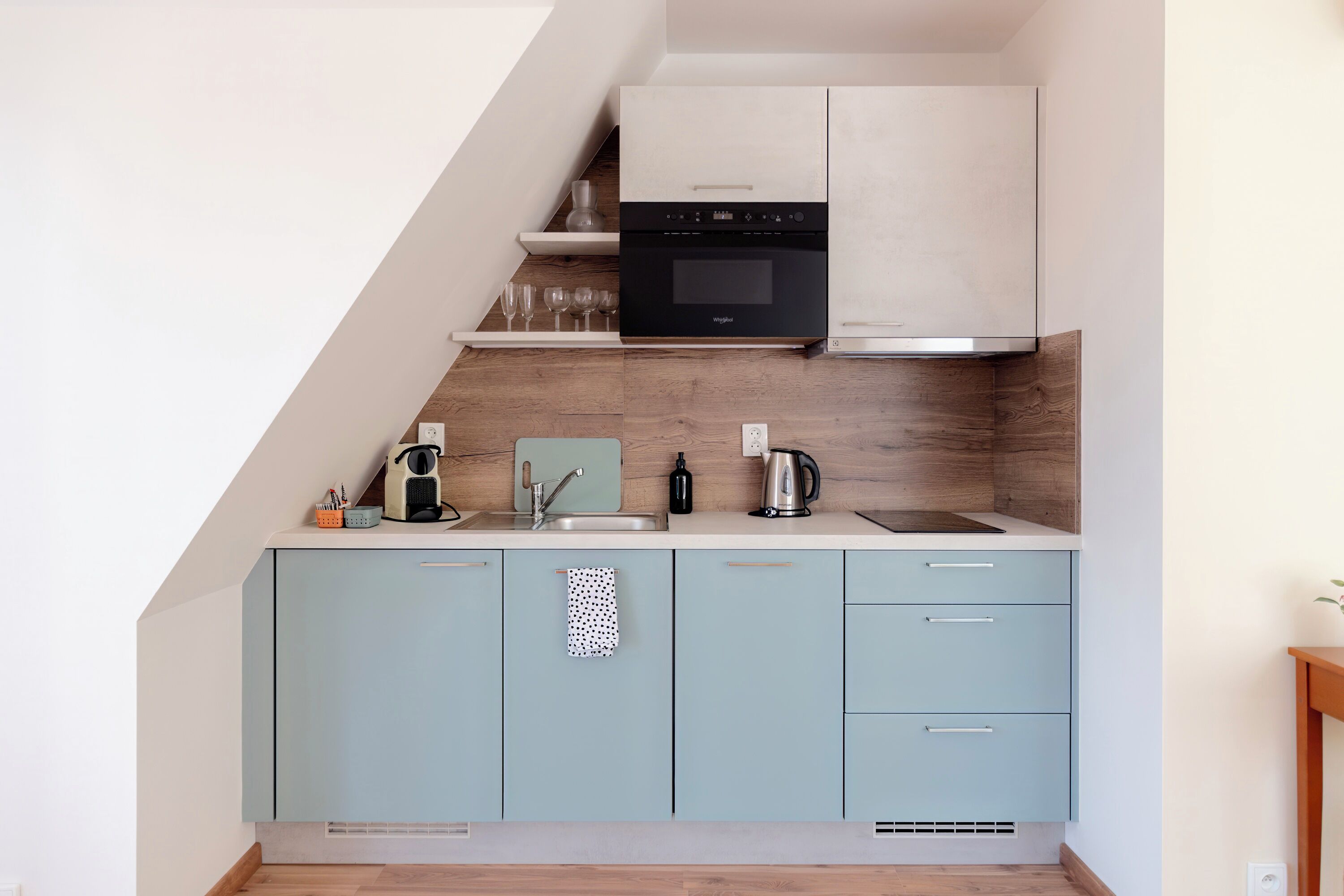 exclusive apartment, 2 bedrooms, terrace, city view | private kitchen | fridge, high chair, cookware/dishes/utensils, dining tables