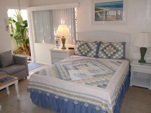 Premium bedding, pillow-top beds, laptop workspace, iron/ironing board - Cottages by the Ocean (Pompano Beach)