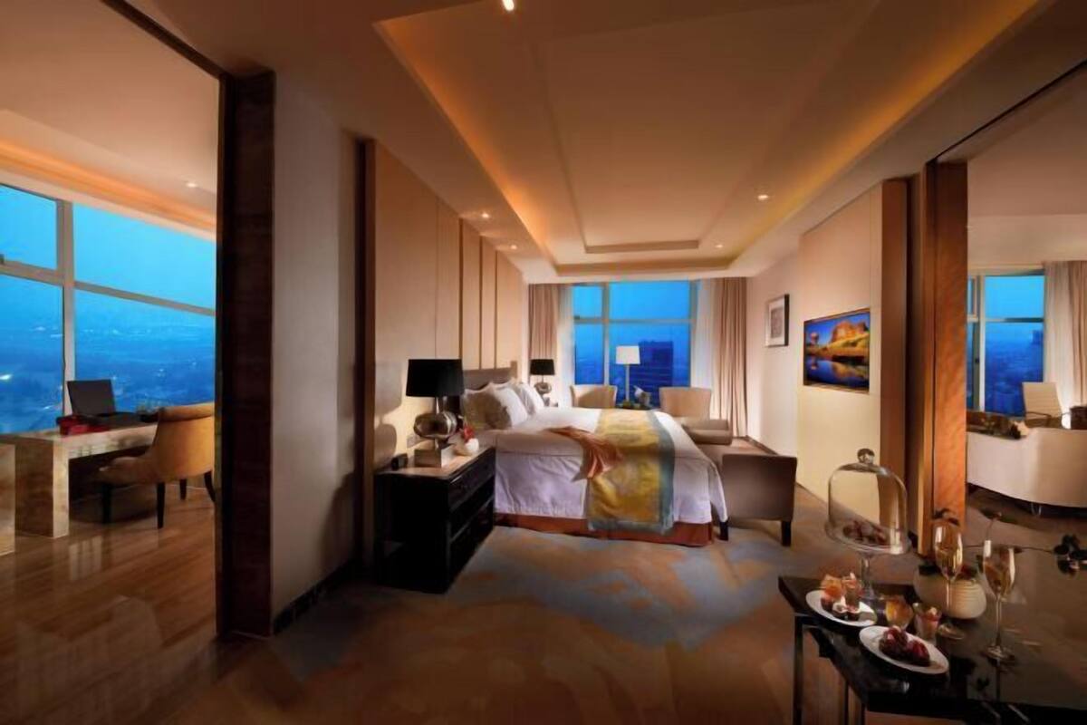 Down duvets, pillow-top beds, minibar, desk