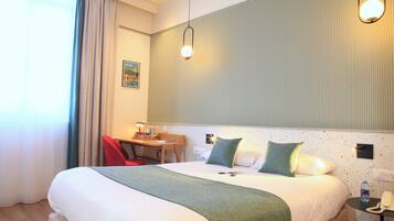 Individually decorated, desk, blackout curtains, soundproofing