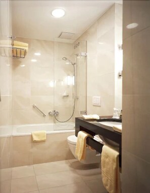 Free toiletries, hair dryer, towels