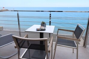 Chambre double Deluxe, balcon, vue mer | Vue sur la plage/l’océan