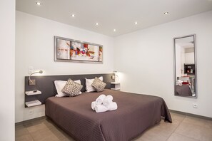 豪華開放式客房, 簡易廚房 | 高級寢具、獨特裝潢、布置獨特、遮光布/窗簾