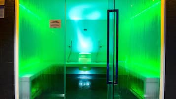 Een sauna, een bubbelbad, een stoombad, een Turks bad/hammam