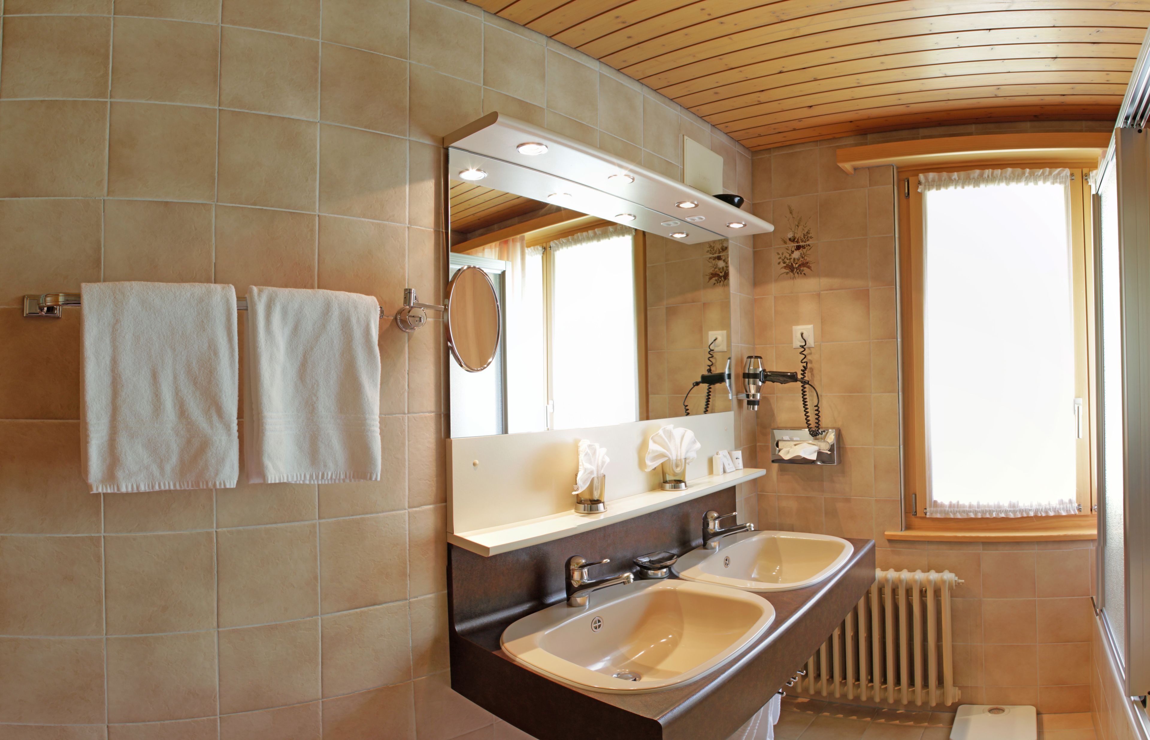 superior triple room | bathroom | hair dryer, towels