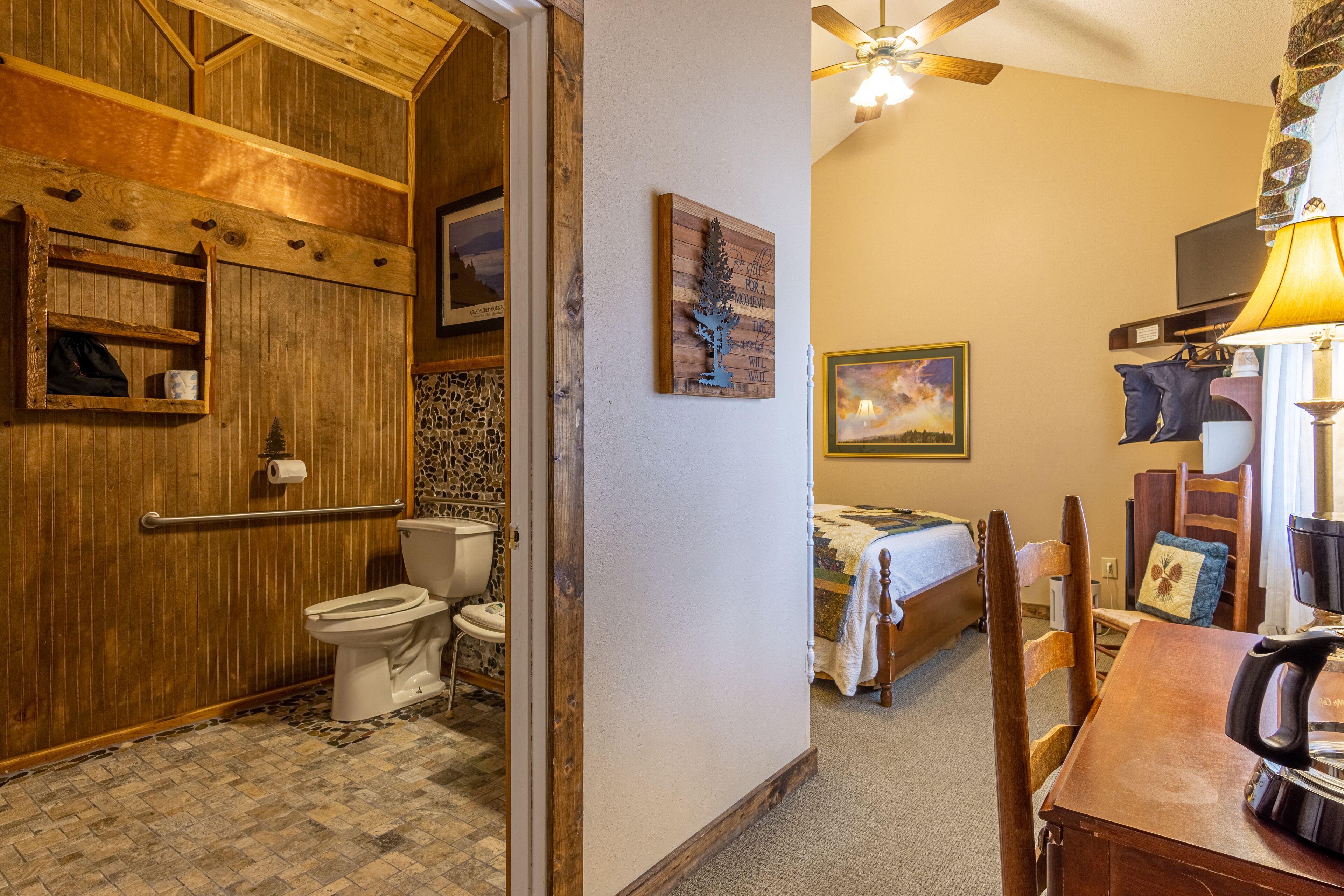 standard queen  | bathroom | designer toiletries, hair dryer, towels