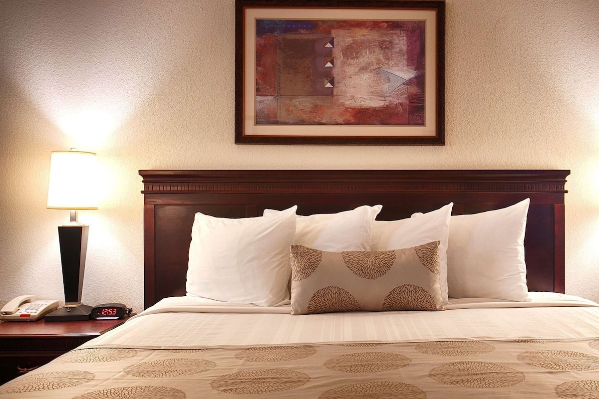 Egyptian cotton sheets, premium bedding, in-room safe, desk