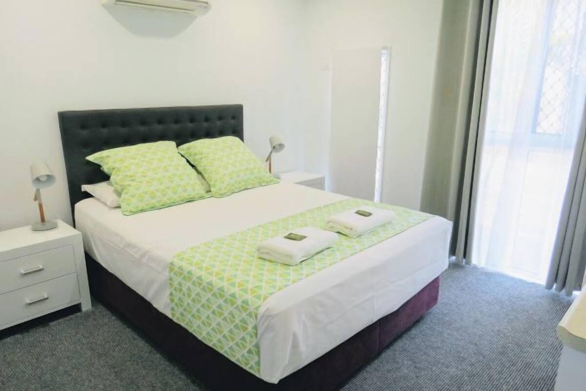 1 bedroom, pillow-top beds, blackout curtains, iron/ironing board