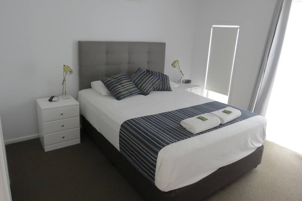 1 bedroom, pillow-top beds, blackout curtains, iron/ironing board