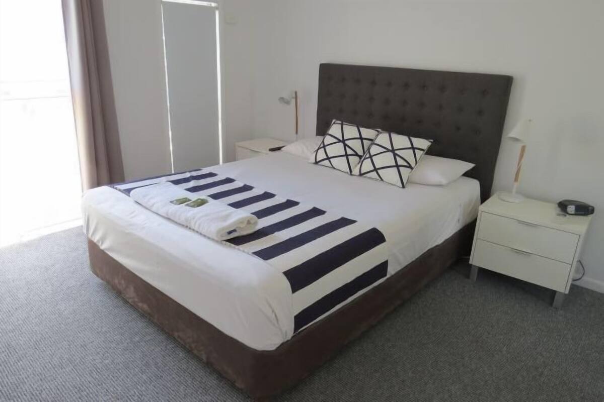 1 bedroom, pillow-top beds, blackout curtains, iron/ironing board