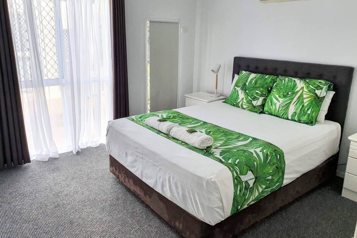 1 bedroom, pillow-top beds, blackout curtains, iron/ironing board