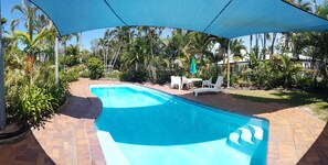 2 outdoor pools, pool umbrellas, pool loungers
