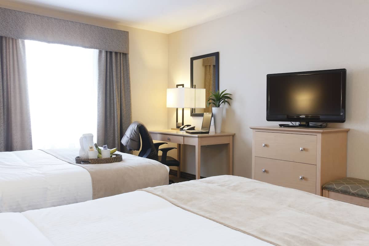 standard room, 2 queen beds | premium bedding, pillow-top beds, desk, laptop workspace