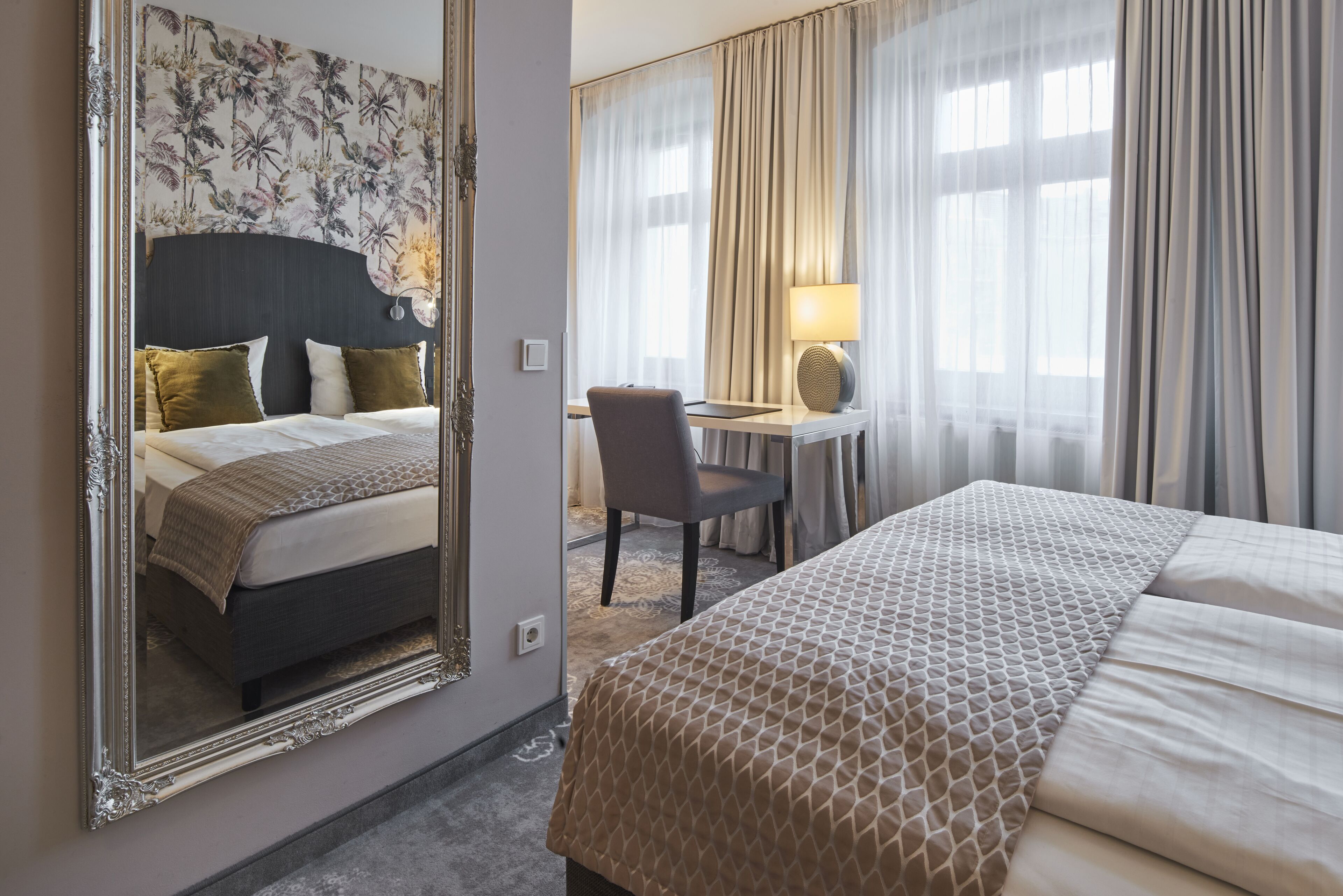 superior double room | 1 bedroom, desk, laptop workspace, iron/ironing board