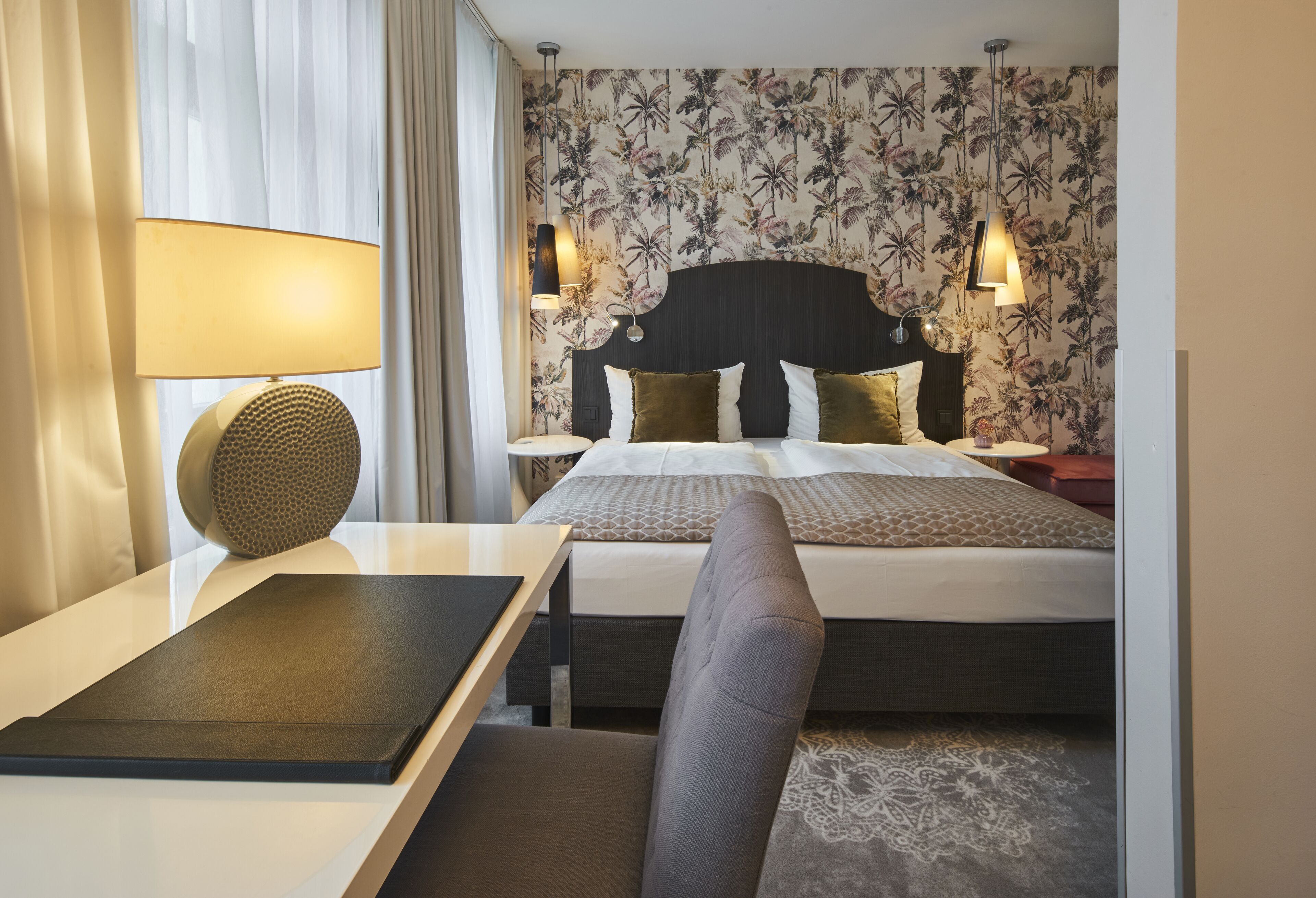 superior double room | 1 bedroom, desk, laptop workspace, iron/ironing board