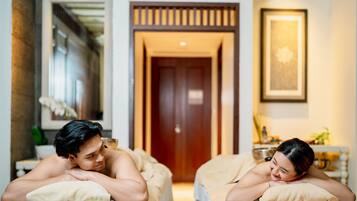 Espace de soins pour les couples, soins corporels, soins d'aromathérapie
