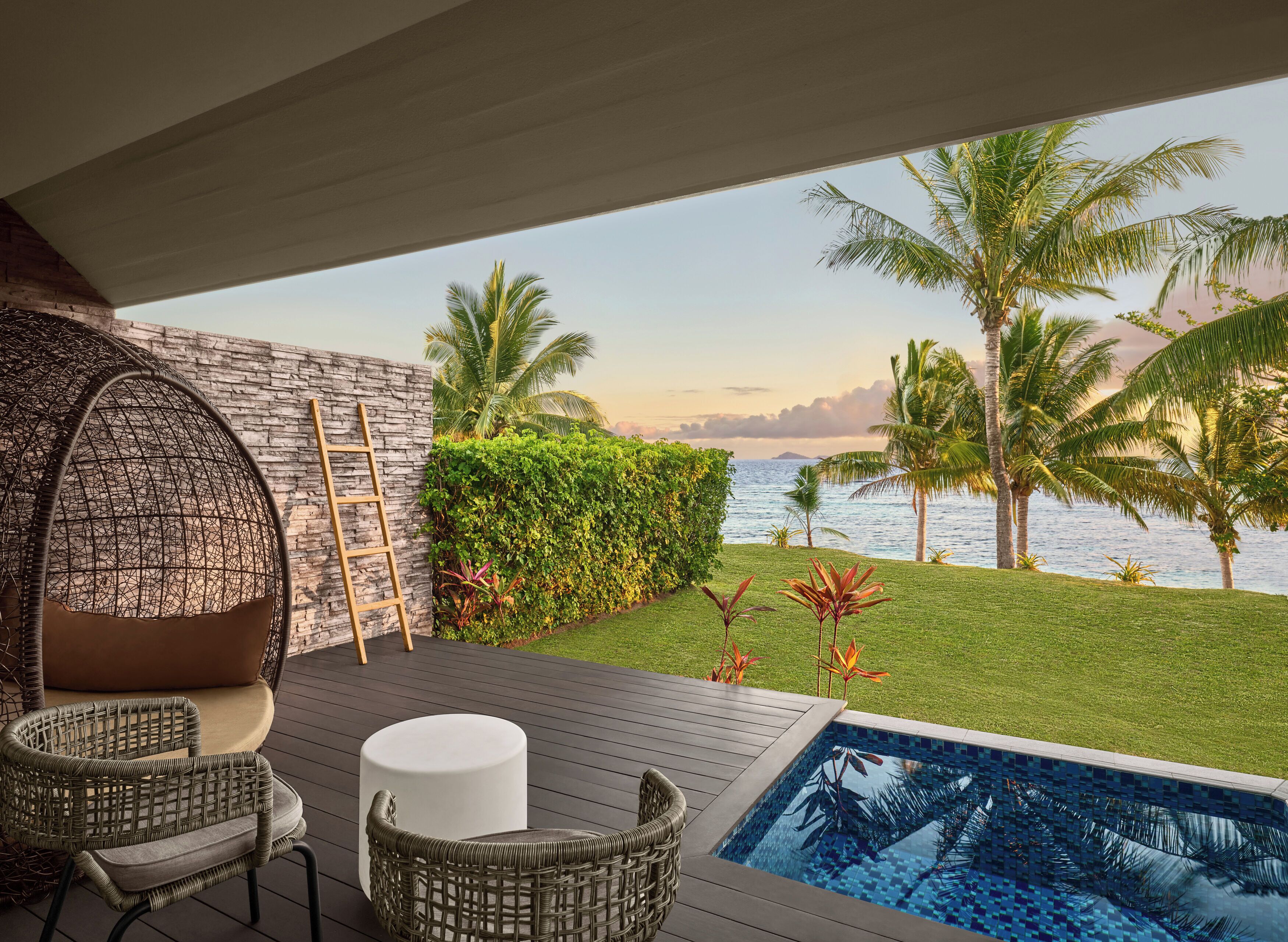 Habitación, 1 cama King size, frente al océano (Plunge Pool, Adults Only) | Ropa de cama de alta calidad y caja de seguridad en la habitación 