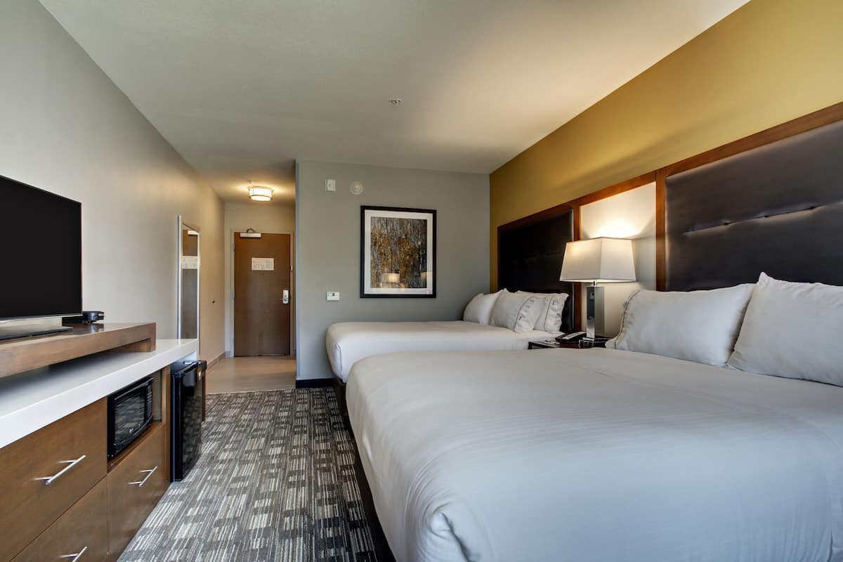 Room, 2 Double Beds, Accessible, Non Smoking (Hearing) | In-room safe, desk, iron/ironing board, rollaway beds