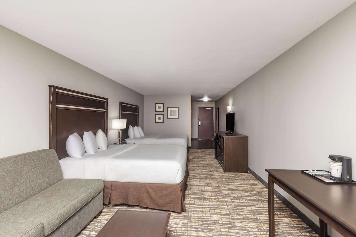 Deluxe Suite, 2 Queen Beds, Accessible, City View (Mobility Accessible) | Desk, iron/ironing board, free cots/infant beds, free WiFi