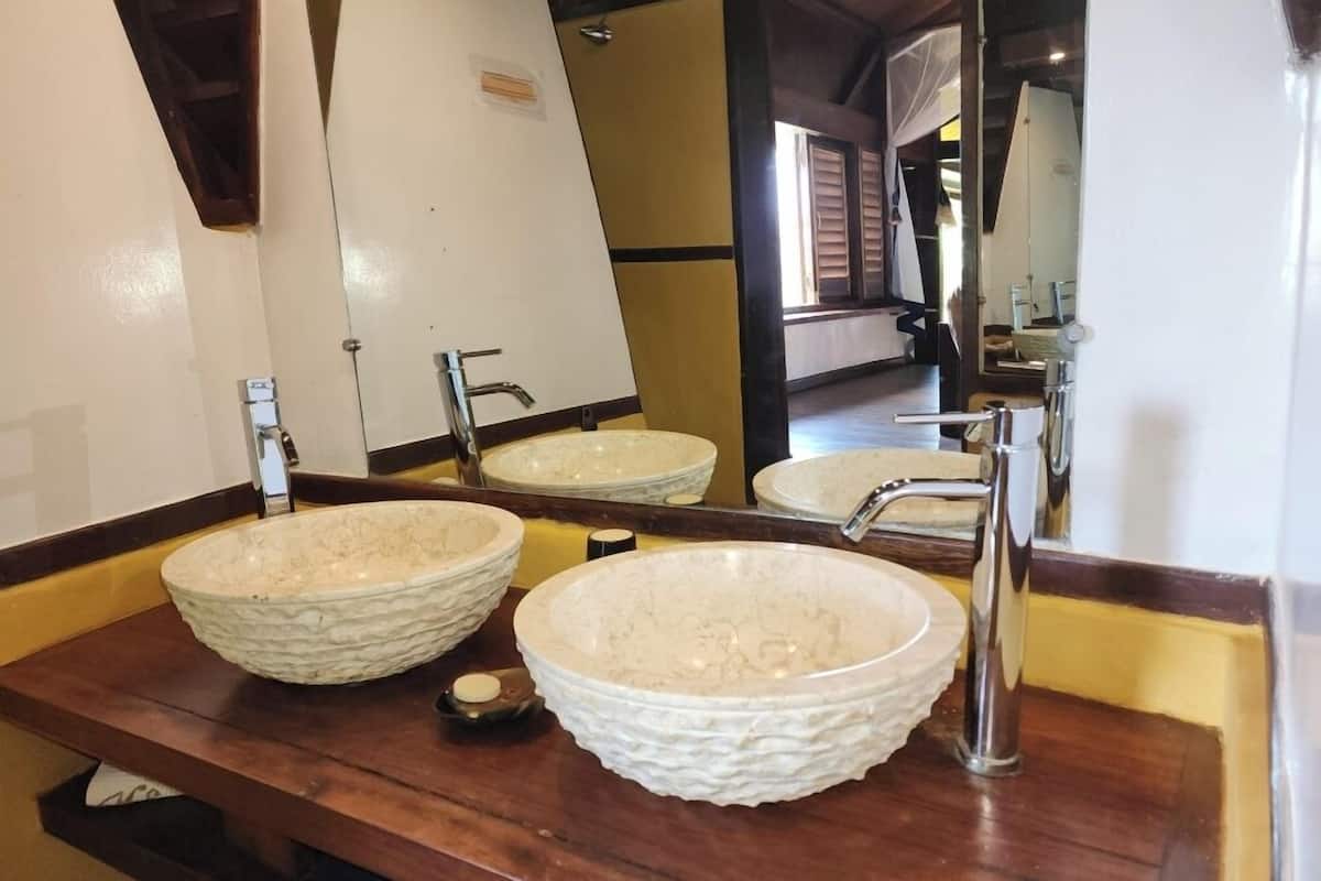 shower, rainfall showerhead, free toiletries, hair dryer