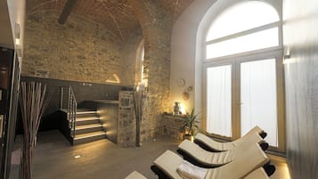 Sauna, hot tub, steam room, Turkish bath, body treatments