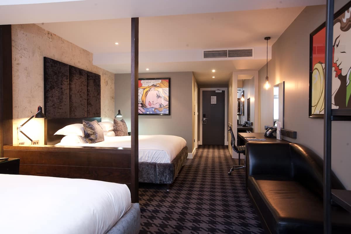 club deluxe double double room | 1 bedroom, desk, blackout curtains, iron/ironing board