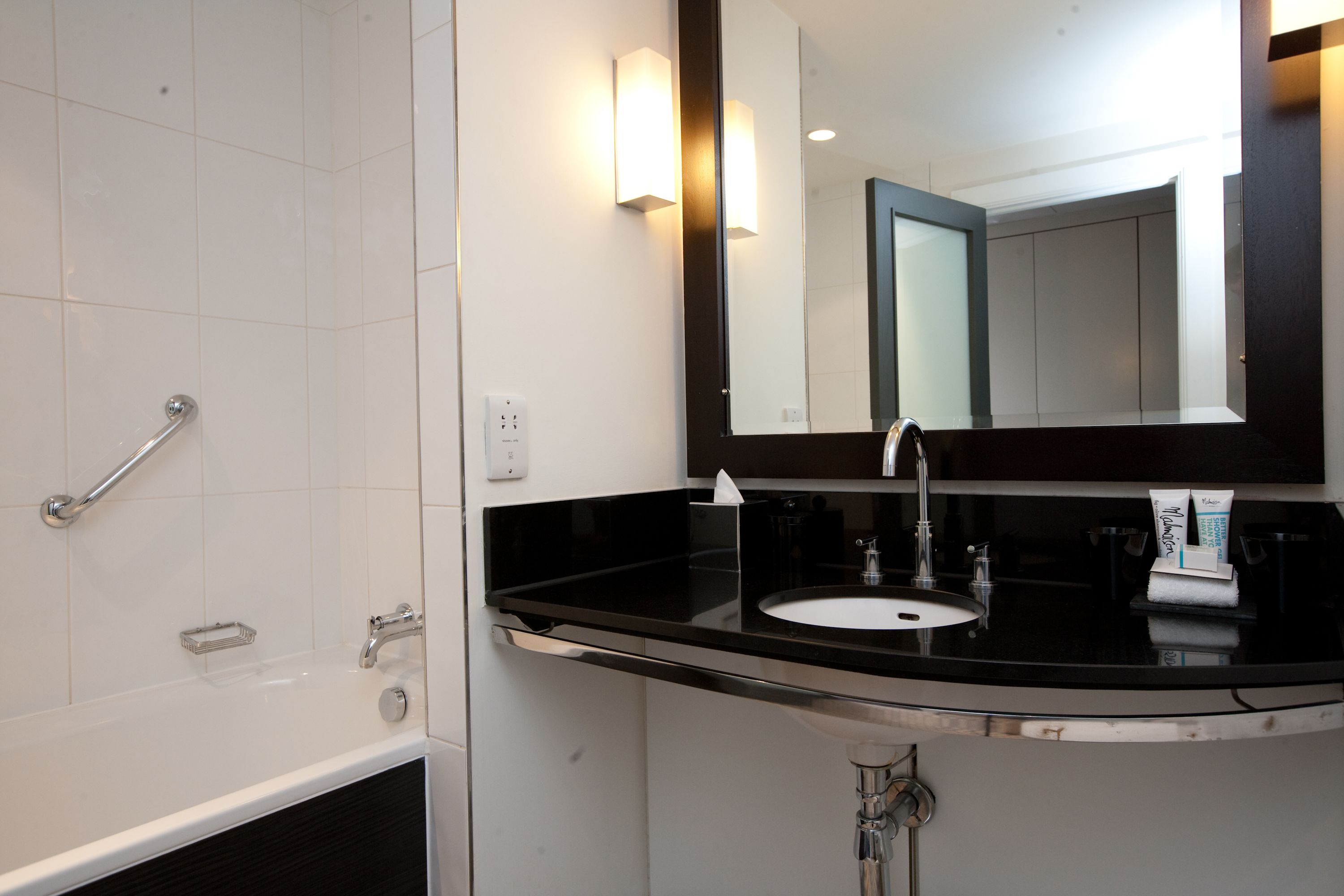 free toiletries, hair dryer, towels, soap