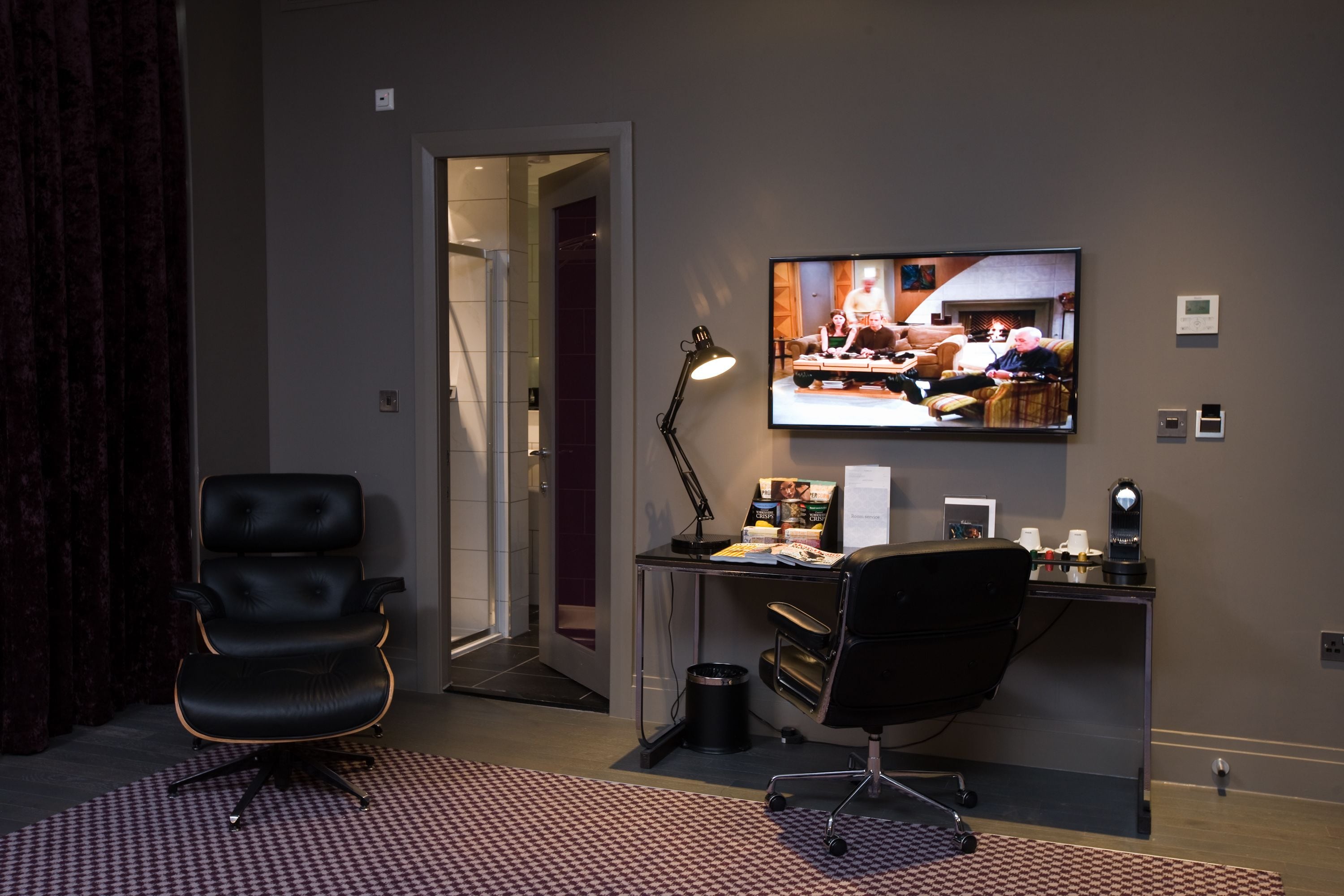 double room (bridge view) | 1 bedroom, desk, blackout curtains, iron/ironing board