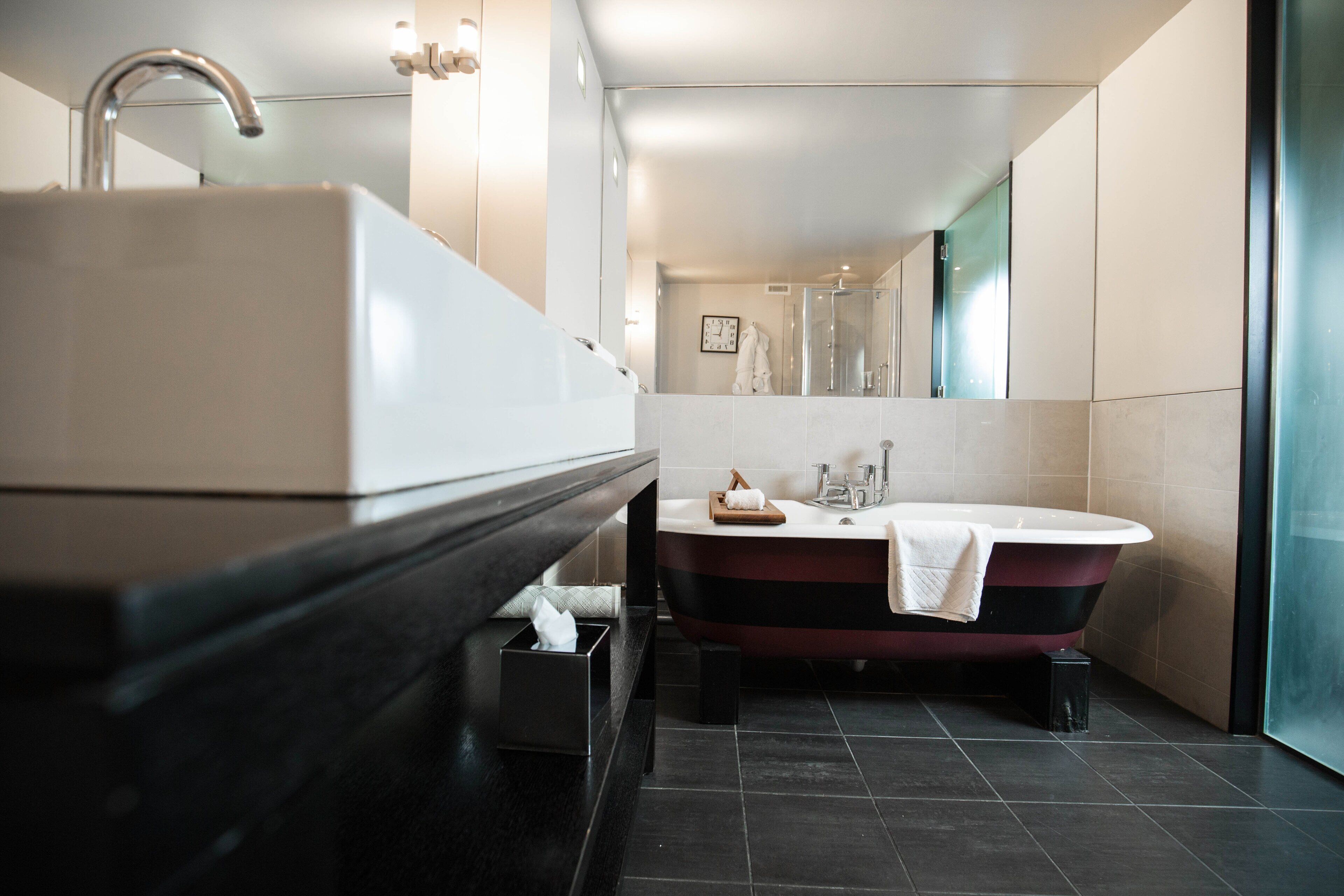 free toiletries, hair dryer, towels, soap