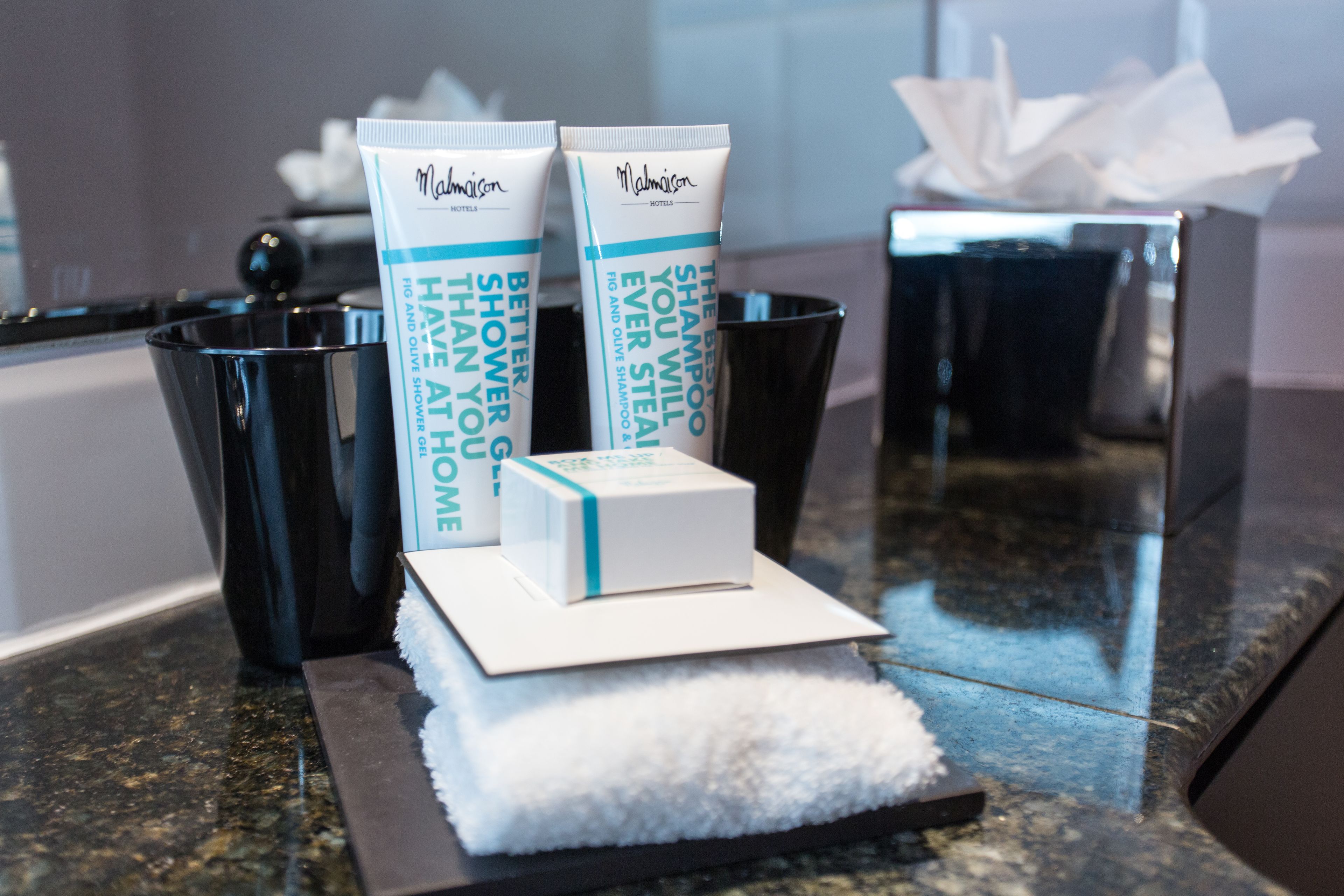 free toiletries, hair dryer, towels, soap