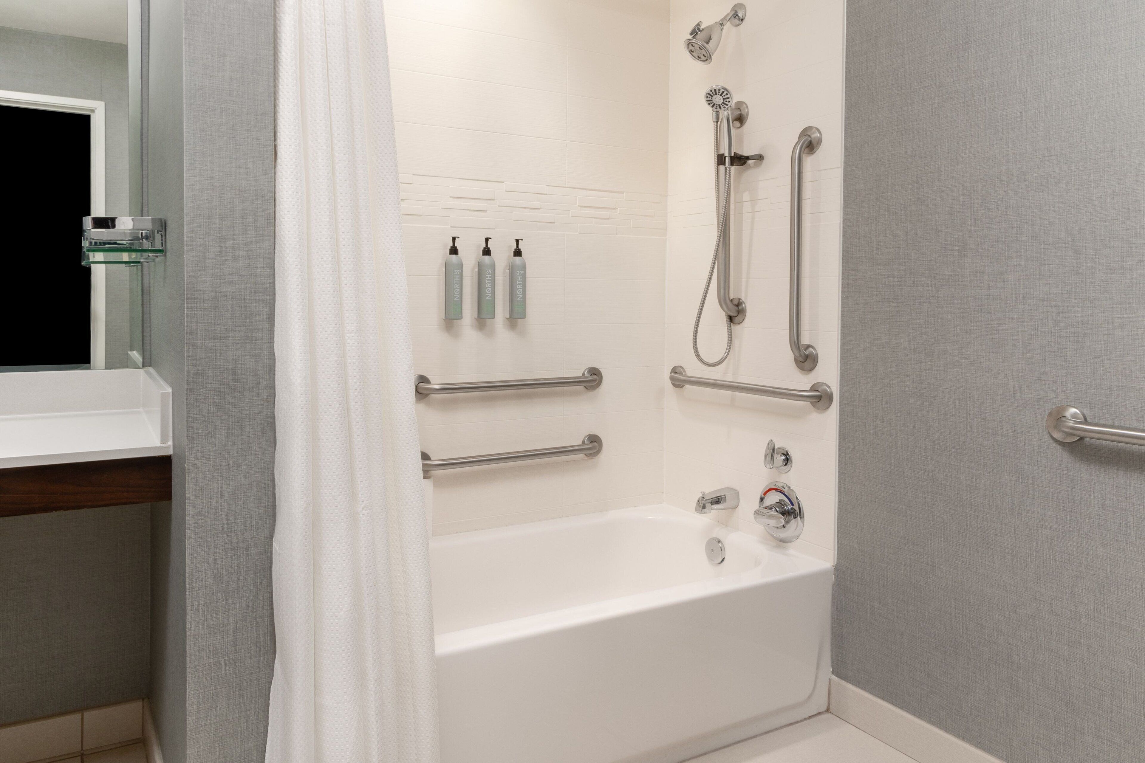 free toiletries, hair dryer, towels