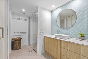 Hair dryer, towels, toilet paper