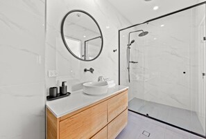 Hair dryer, towels, toilet paper