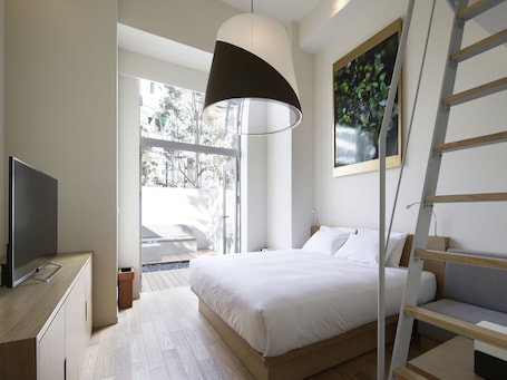 Deluxe Double with Loft and Terrace, Non Smoking, Ground Floor | Premium bedding, down comforters, in-room safe, individually furnished. Shinjuku Granbell Hotel