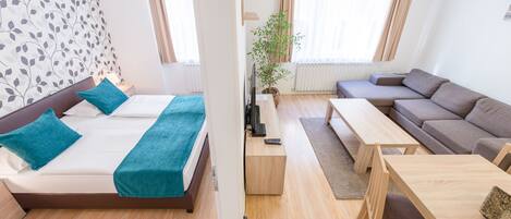 Flat-screen TV, DVD player