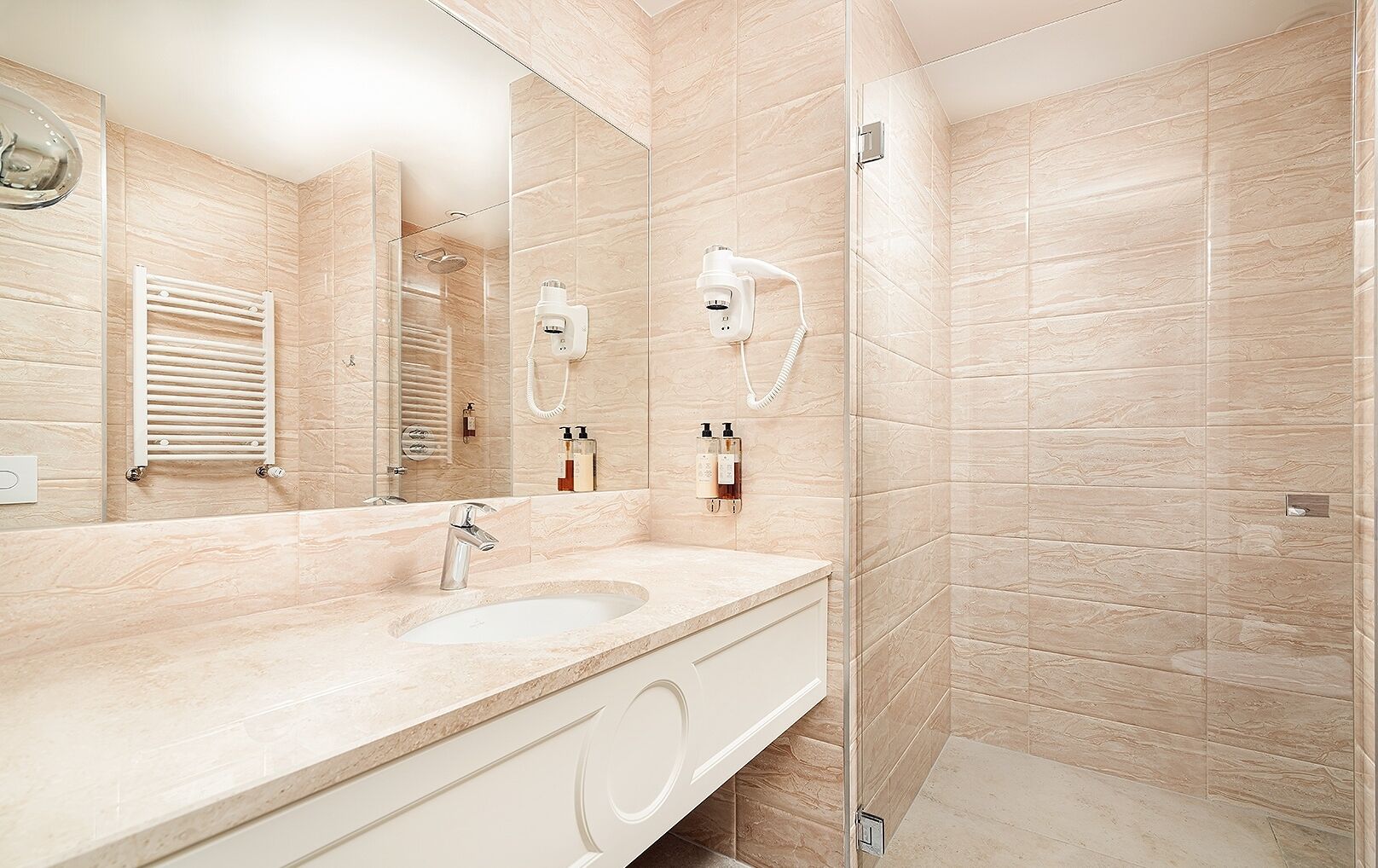 one bedroom suite | bathroom | shower, hair dryer, towels