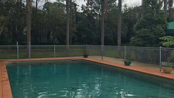 Outdoor pool, sun loungers