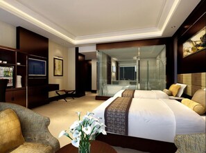 Deluxe Room, 2 Twin Beds | Down comforters, minibar, in-room safe, desk - Huafang Jinling International Hotel Zhangjiagang (Suzhou)