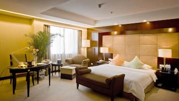 Down duvets, minibar, in-room safe, desk
