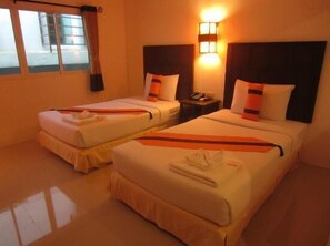 Minibar, desk, rollaway beds